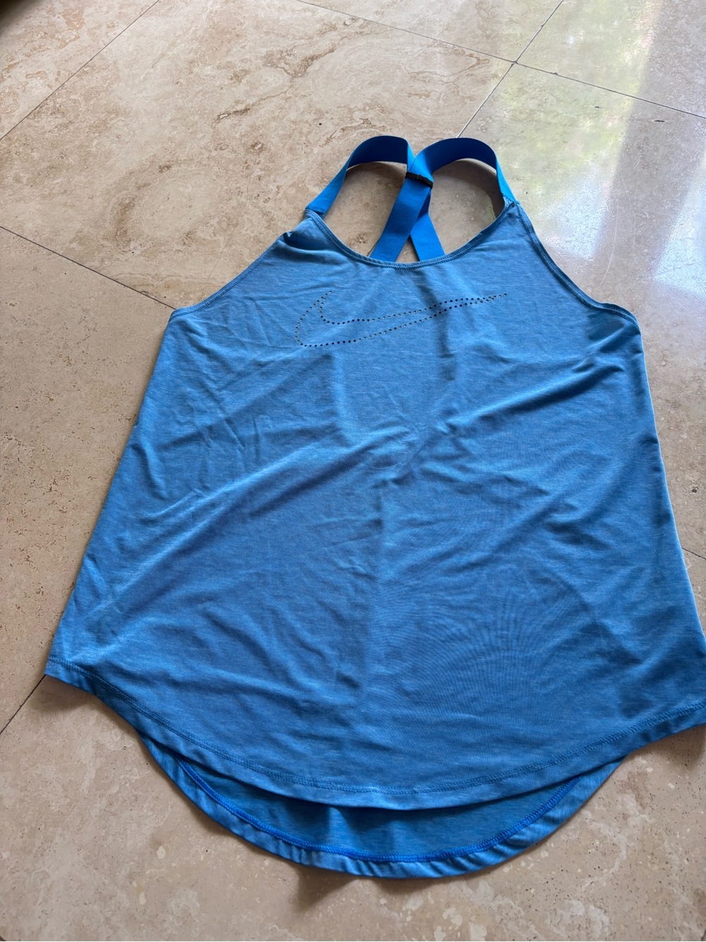 Nike Women's Light Blue Cross-Back Athletic Tank